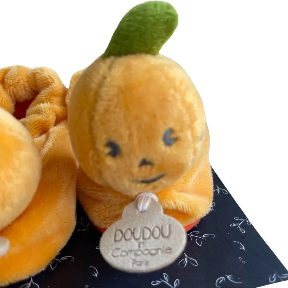 Doudou Et Compagnie My First Halloween Pumpkin Soft Baby Bootie Slippers 0-6 M